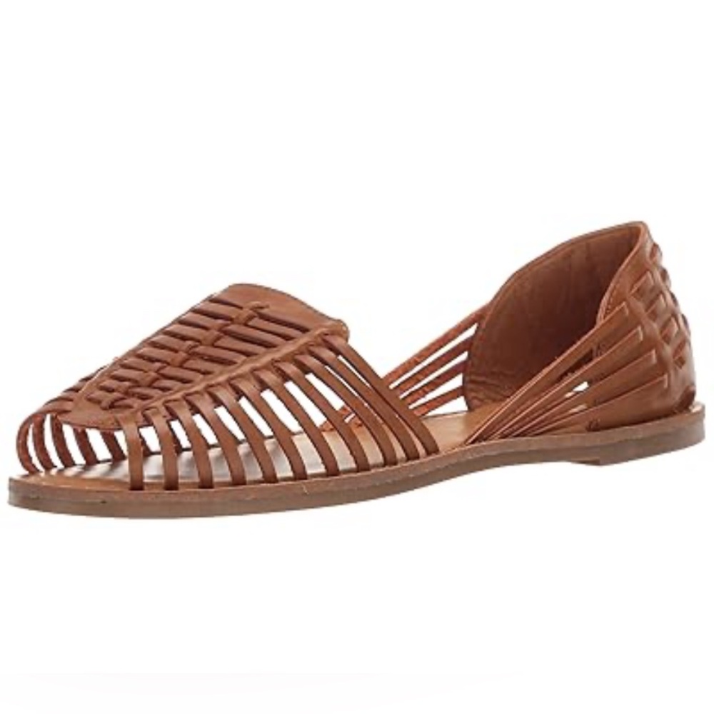 MIA Pandora Ballet Flat Woven Leather Cognac Flats Women’s Size 10 (NWOT)